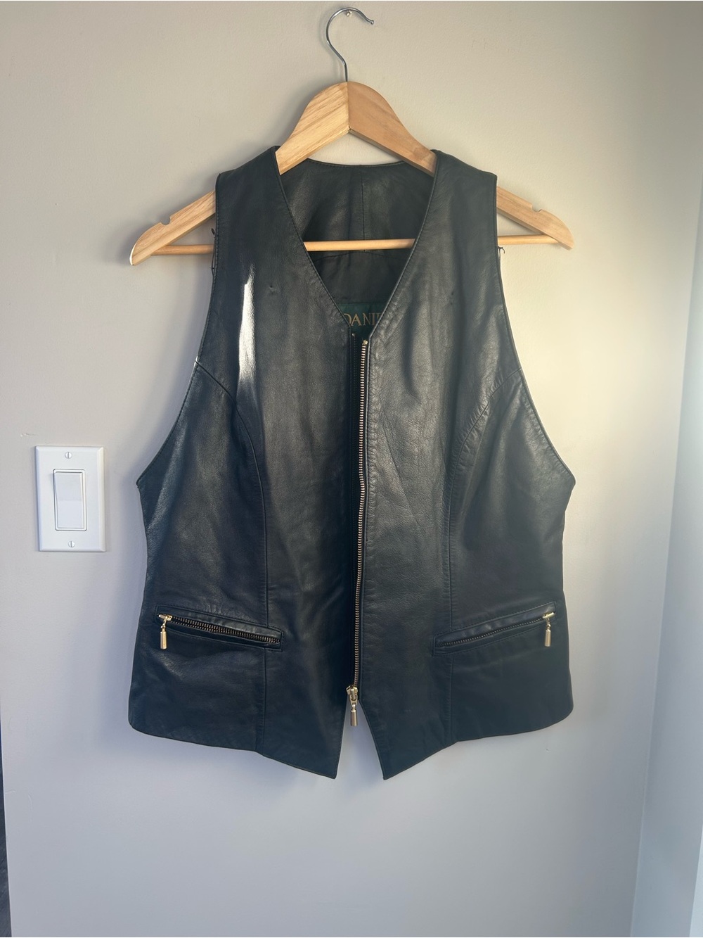 Vintage Danier Leather Zip-Front Women's Vest